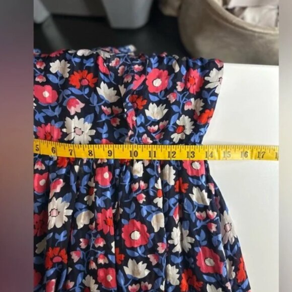 Kate Spade New York Navy Daisy Cutout Shoulder Silk Midi Dress Sz 2 EUC - Picture 9 of 10